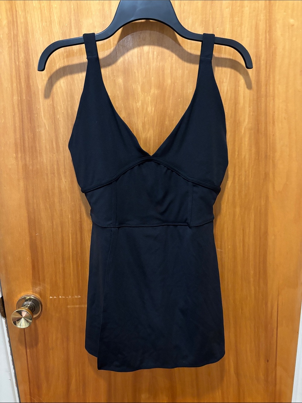 Black V-Neck Mini Tennis Dress with built in Shorts